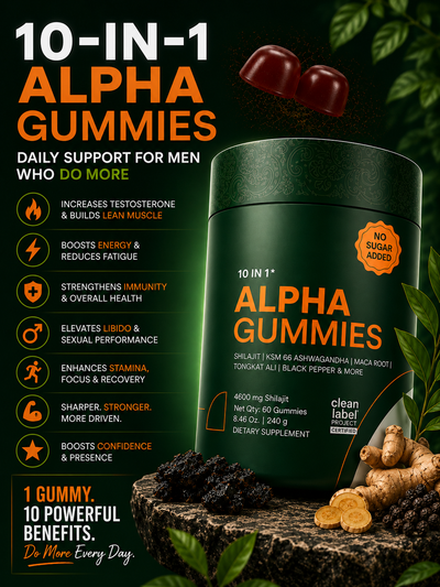 ALPHA GUMMIES | 10-In-1 Natural T-Support