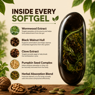 18-in-1 Wormwood, Black Walnut & Clove Herbal Complex – 90 Softgels